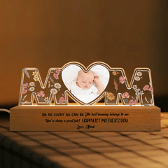 The Best Mommy Belongs To Me - Personalized Photo LED Night Light - Mother's Day Gift - OLESA