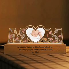 The Best Mommy Belongs To Me - Personalized Photo LED Night Light - Mother's Day Gift - OLESA