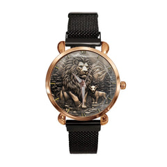 The King of Beasts - Personalized Parent - Child Name Animal Print Watch - OLESA