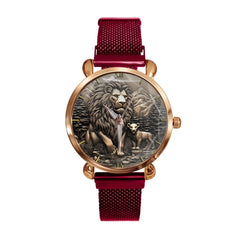 The King of Beasts - Personalized Parent - Child Name Animal Print Watch - OLESA