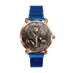 The King of Beasts - Personalized Parent - Child Name Animal Print Watch - OLESA