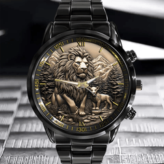 The King of Beasts - Personalized Parent - Child Name Animal Print Watch - OLESA