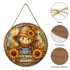 The Straw Girl Customized Door Plate - Personalized Text Wooden Sign - Exquisite House Decoration - OLESA