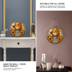 The Straw Girl Customized Door Plate - Personalized Text Wooden Sign - Exquisite House Decoration - OLESA