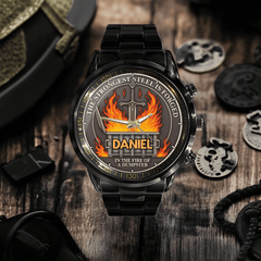 The Strongest Steel Is Forged - Personalized Watch With Name - OLESA