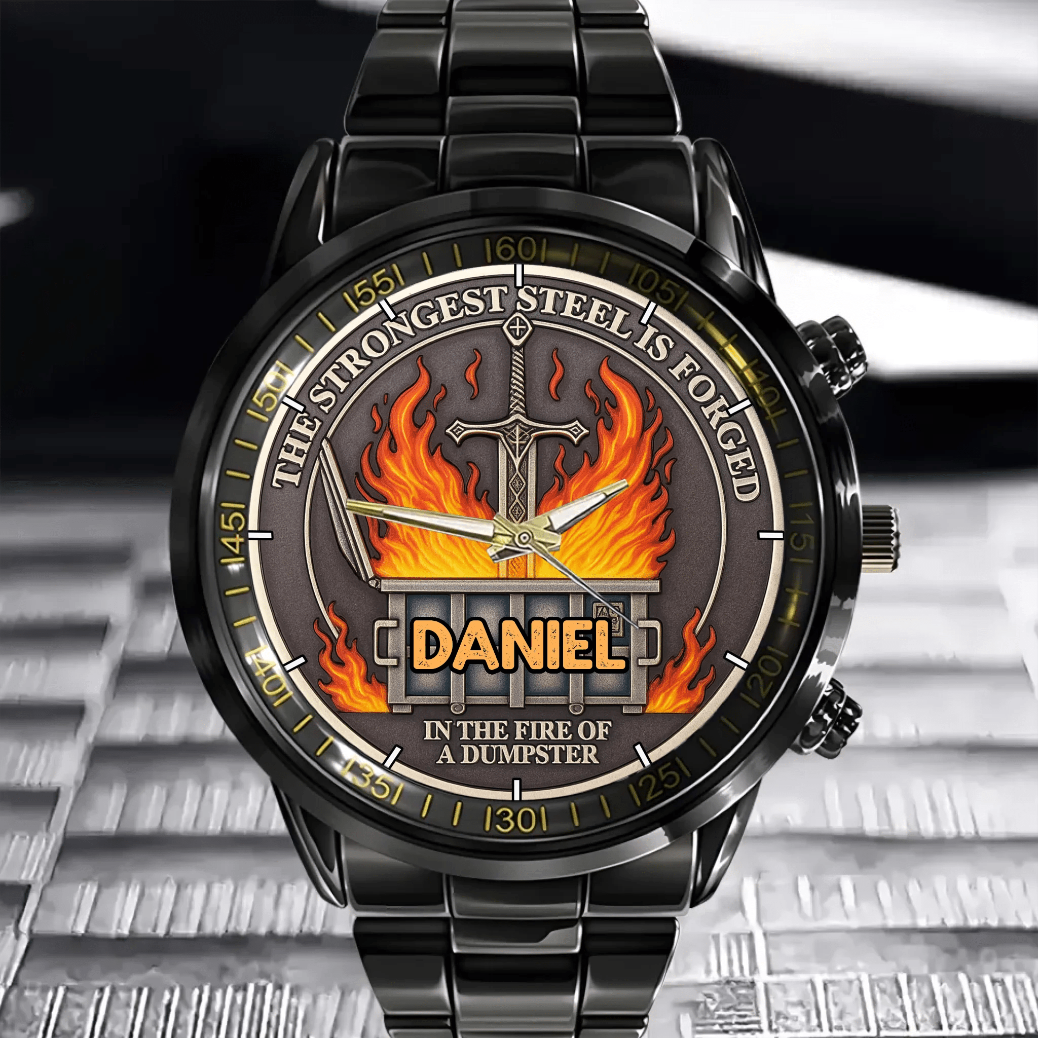 The Strongest Steel Is Forged - Personalized Watch With Name - OLESA
