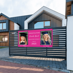 Then And Now Graduate Personalized Photo Banner, Party Supplies - OLESA