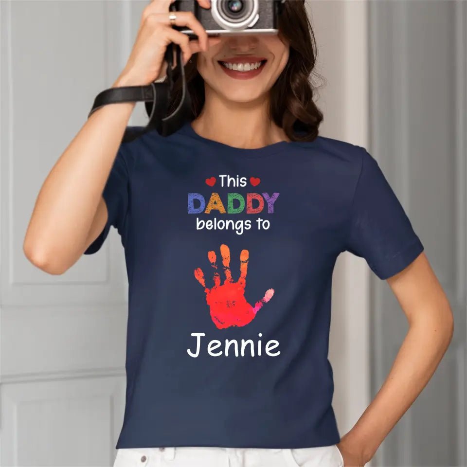 This Grandpa Daddy Belongs To - Gift For Dad, Father, Grandfather - Personalized T Shirt - OLESA