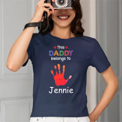 This Grandpa Daddy Belongs To - Gift For Dad, Father, Grandfather - Personalized T Shirt - OLESA