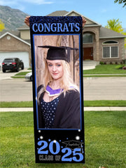 Three Slices Front Door Banner With Pictures Class of 2025 - High School or College University for Graduation Door Banner for Front Door or Porch - OLESA