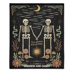 ☠️TILL DEATH BO US PART Customized Blanket - Personalized Name - Halloween Gifts For Couple, Lovers - OLESA