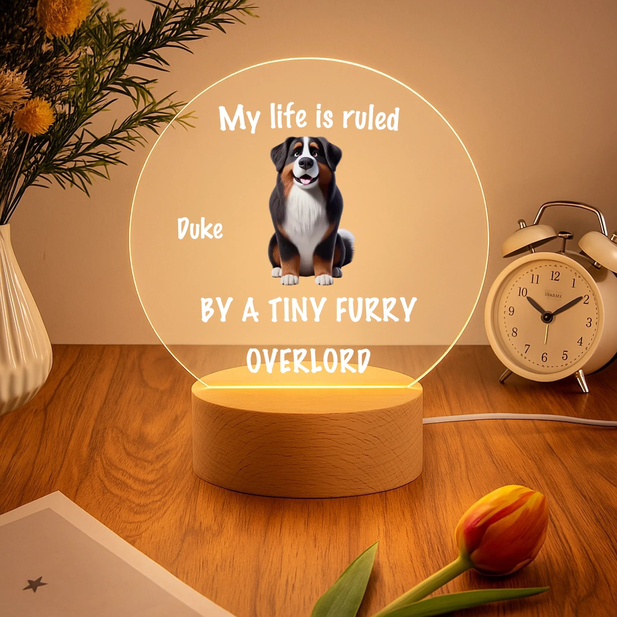 Tiny Fur Overlords Customized Night Light - Personalized Pets and Name – Gift for Pet Owners, Pet Lovers - OLESA