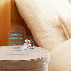 To My Dad - Personalized Love Dad Shaped Acrylic Plaque - OLESA