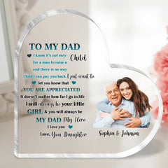 To My Dad - Personalized Love Dad Shaped Acrylic Plaque - OLESA