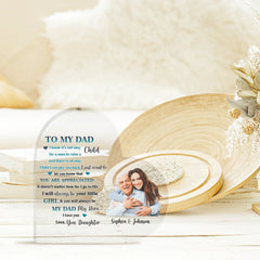 To My Dad - Personalized Love Dad Shaped Acrylic Plaque - OLESA