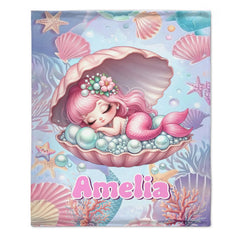 Treasure Baby Mermaid Custom Blanket - Personalized Mermaid - Gift For Mermaid lovers - OLESA