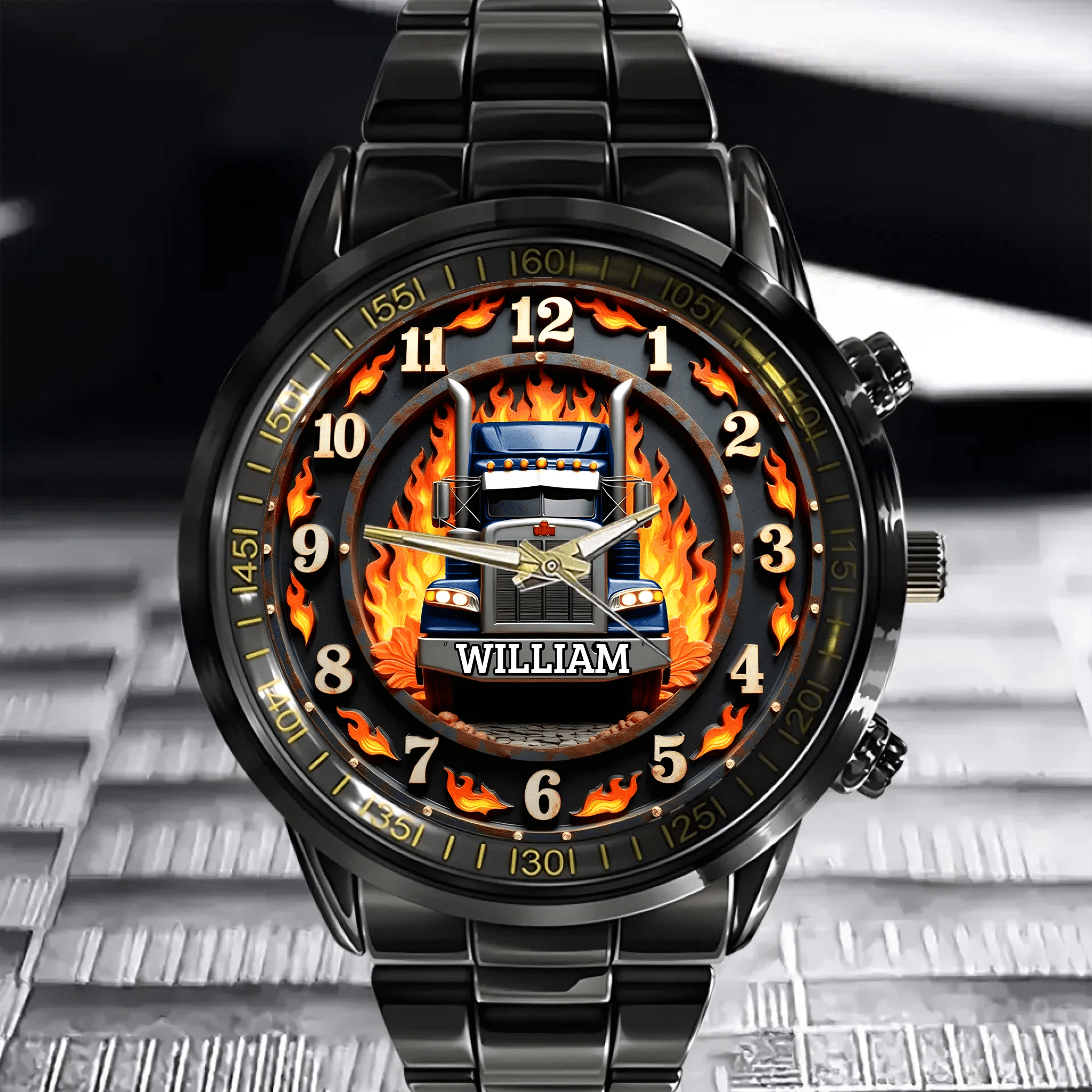 Trucker's Pride Custom Watch - Personalized Name - Gifts for Truckers - OLESA