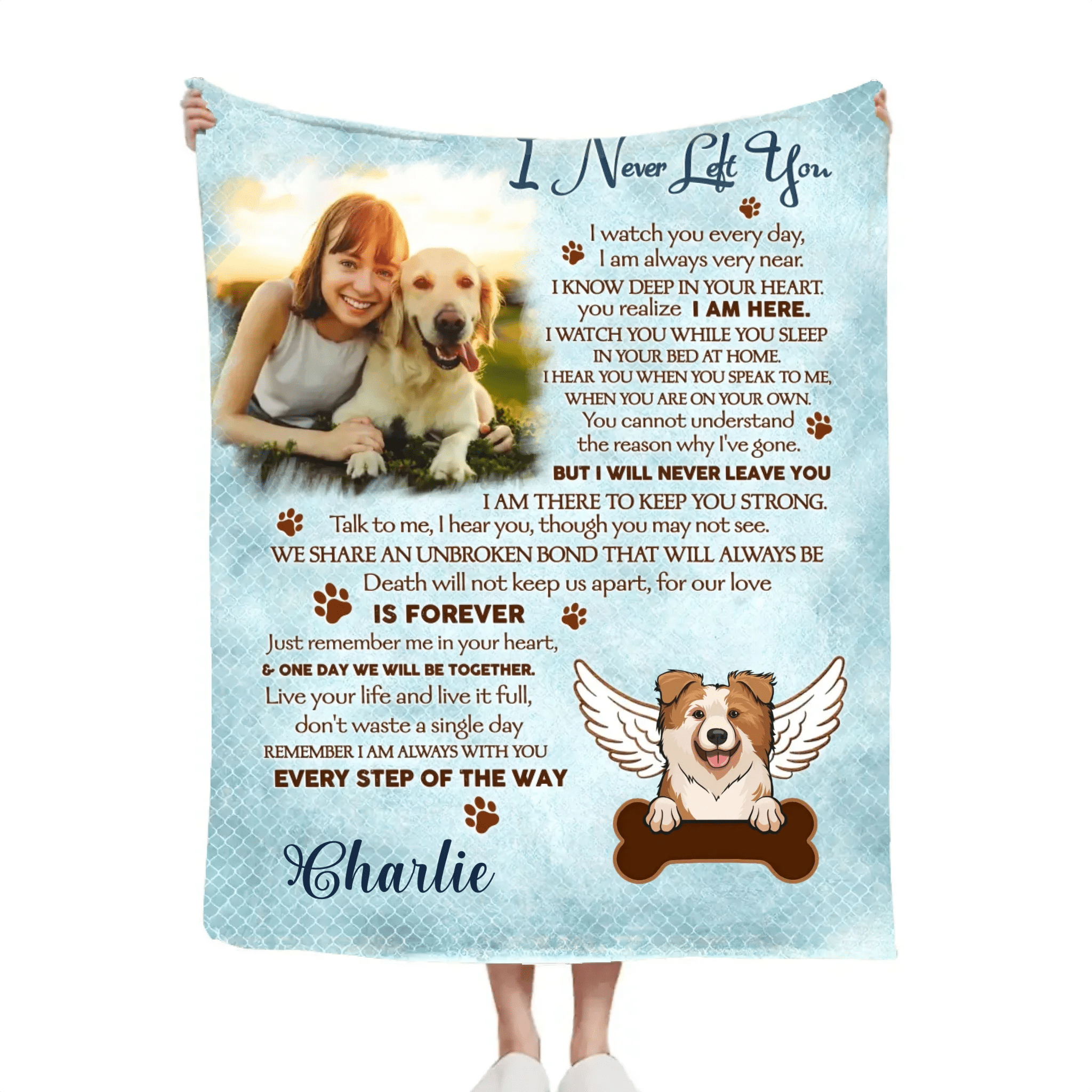 Unique Pet Loss Blanket - Personalized Pet Remembrance Sympathy Gift - OLESA