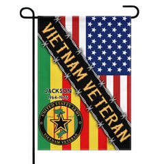 United States Army & Vietnam Veteran - Personalized Name and Year Garden Flag - OLESA