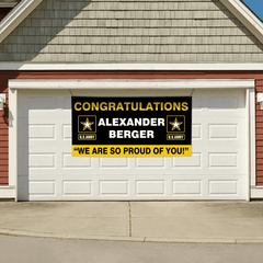 U.S. Army Graduation Banner - Congratulations Soldier We Are So Proud Of You Custom Congrats Sign - OLESA