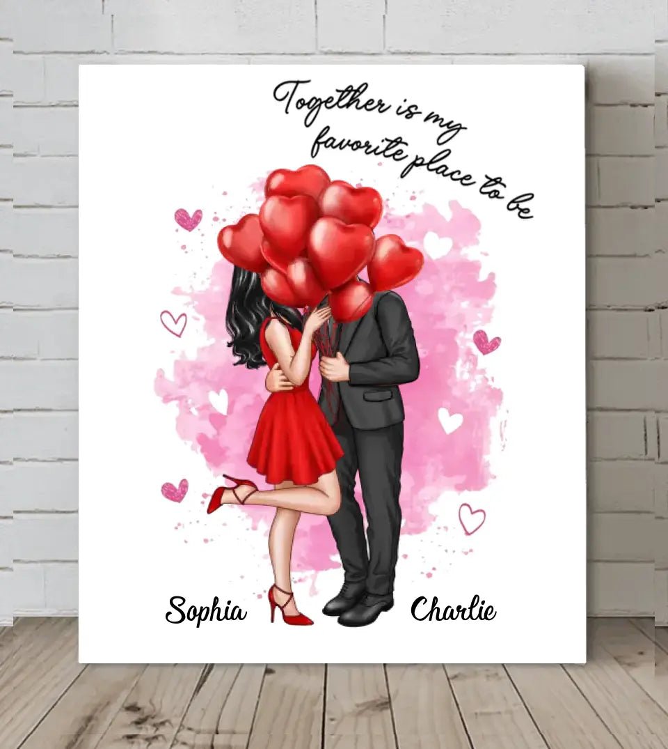 Valentine‘s Gift Personalized Canvas Wall Art / Blanket - You Will Forever Be My Always Couple - OLESA