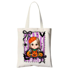 Vampire Pumpkin Custom Canvas Bag - Personalized Cartoon Character - Halloween Party Gift for Boys, Girls - OLESA
