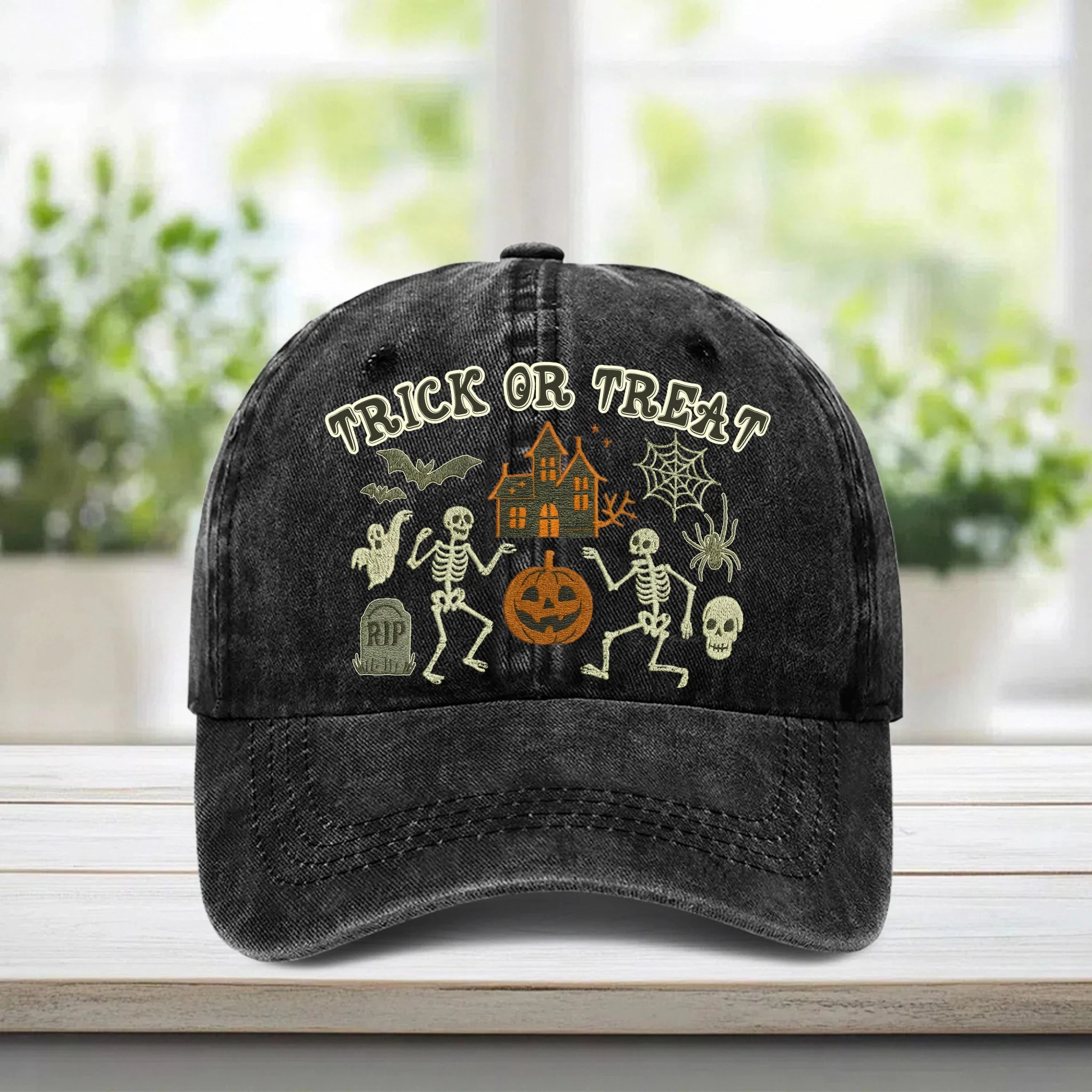 Vintage Halloween Pumpkin Customized Cap - Personalized Title Baseball Cap - Halloween Celebration - OLESA