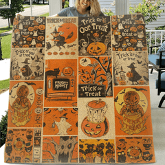 🎃Vintage Spooky Pumpkin Custom Blanket - Halloween Blanket - OLESA