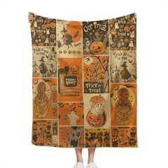 🎃Vintage Spooky Pumpkin Custom Blanket - Halloween Blanket - OLESA