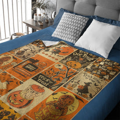 🎃Vintage Spooky Pumpkin Custom Blanket - Halloween Blanket - OLESA