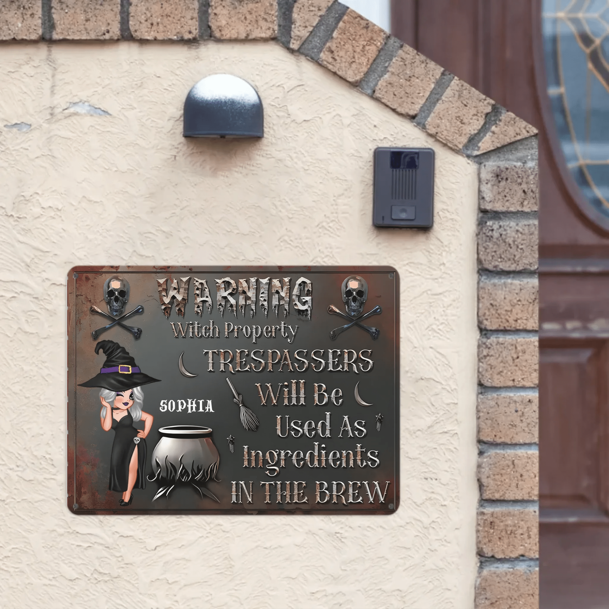 Warning! Trespassers Will Be Used As Ingredients - Personalized Witch Metal Sign - Gifts For Cool Ladies - OLESA