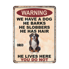 We Have Dogs They Bark Painting - Personalized Metal Sign - OLESA
