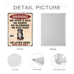 We Have Dogs They Bark Painting - Personalized Metal Sign - OLESA