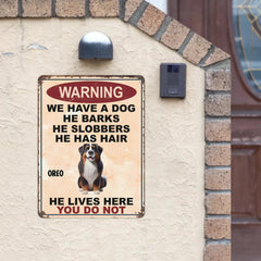 We Have Dogs They Bark Painting - Personalized Metal Sign - OLESA