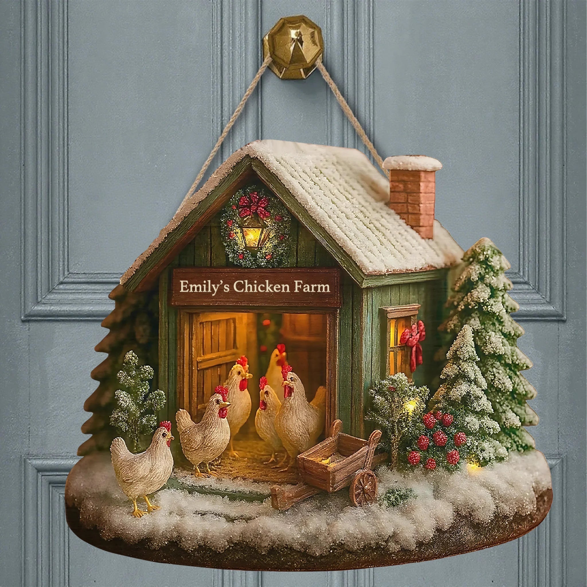 Welcome My Chicken Farm - Personalized Wooden Sign - Christmas Ornament - OLESA