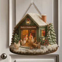 Welcome My Chicken Farm - Personalized Wooden Sign - Christmas Ornament - OLESA