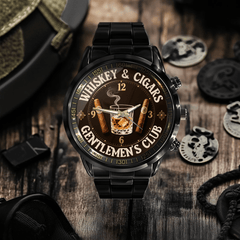 Whiskey and Cigar - Personalized Gentleman Club Watch - OLESA