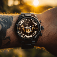 Whiskey and Cigar - Personalized Gentleman Club Watch - OLESA