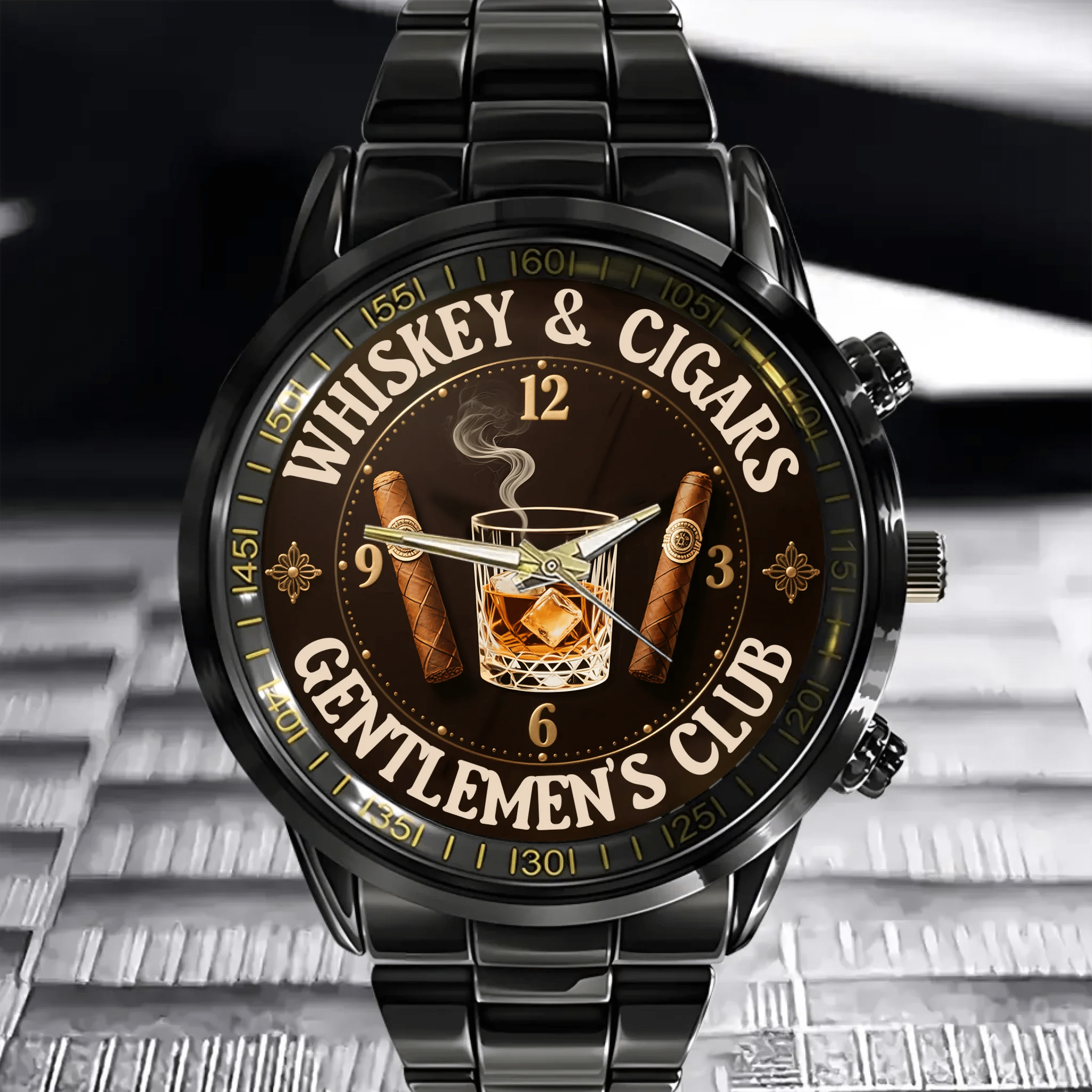 Whiskey and Cigar - Personalized Gentleman Club Watch - OLESA