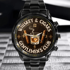 Whiskey and Cigar - Personalized Gentleman Club Watch - OLESA