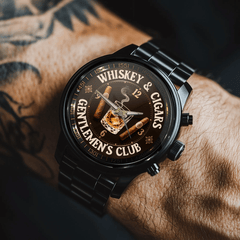 Whiskey and Cigar - Personalized Gentleman Club Watch - OLESA