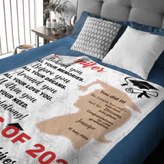 You Did It Girl Brown Silhouette Graduation Blanket - Gift for Daughter - Personalized Blanket - OLESA