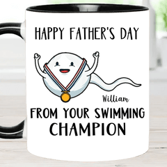 Your Swimming Champion - Fun Designs Mug Personalized Name - Father's Day Gift - OLESA
