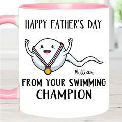 Your Swimming Champion - Fun Designs Mug Personalized Name - Father's Day Gift - OLESA