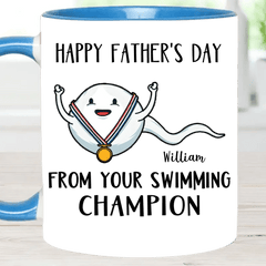 Your Swimming Champion - Fun Designs Mug Personalized Name - Father's Day Gift - OLESA