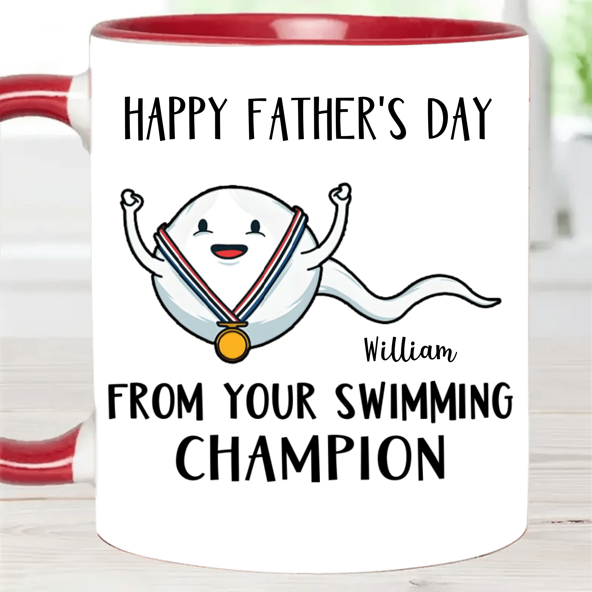 Your Swimming Champion - Fun Designs Mug Personalized Name - Father's Day Gift - OLESA