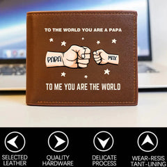 You’re My World, My Heart - Family Personalized Custom Double - Sided Printed Leather Wallet(RFID BLOCKING) - OLESA