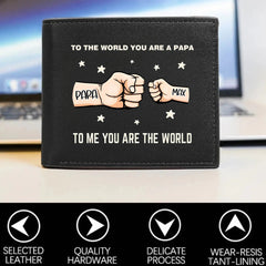 You’re My World, My Heart - Family Personalized Custom Double - Sided Printed Leather Wallet(RFID BLOCKING) - OLESA