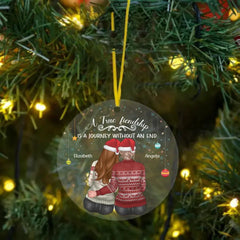 A True Friendship - Bestie Personalized Custom Ornament - Acrylic Round Shaped - Christmas Gift For Best Friends, BFF, Sisters - OLESA