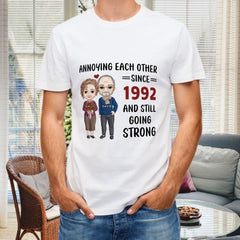 Annoying Each Other, Still Going Strong - Personalized Unisex T-shirt, Hoodie, Sweatshirt - Gift For Couple, Husband Wife, Anniversary, Engagement, Wedding, Marriage Gift - OLESA
